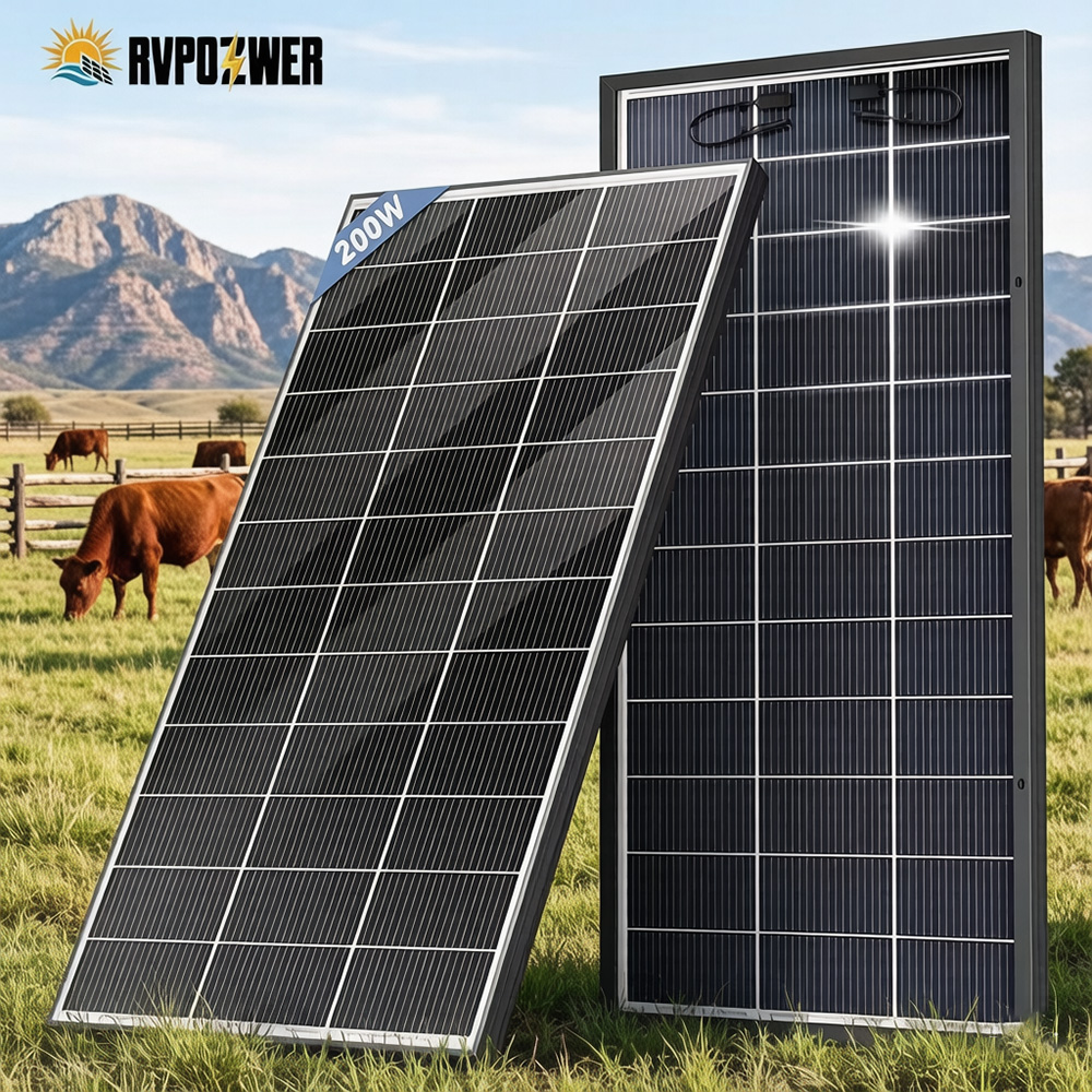 Solar Panel 200W - RVPOZWER 양면 태양광 패널 16BB N형
