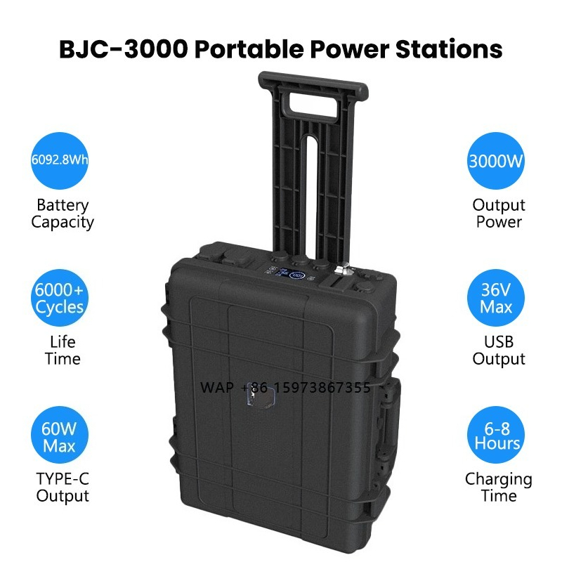 Solar Generator - 110V 220V 휴대용 충전 스테이션 3000W