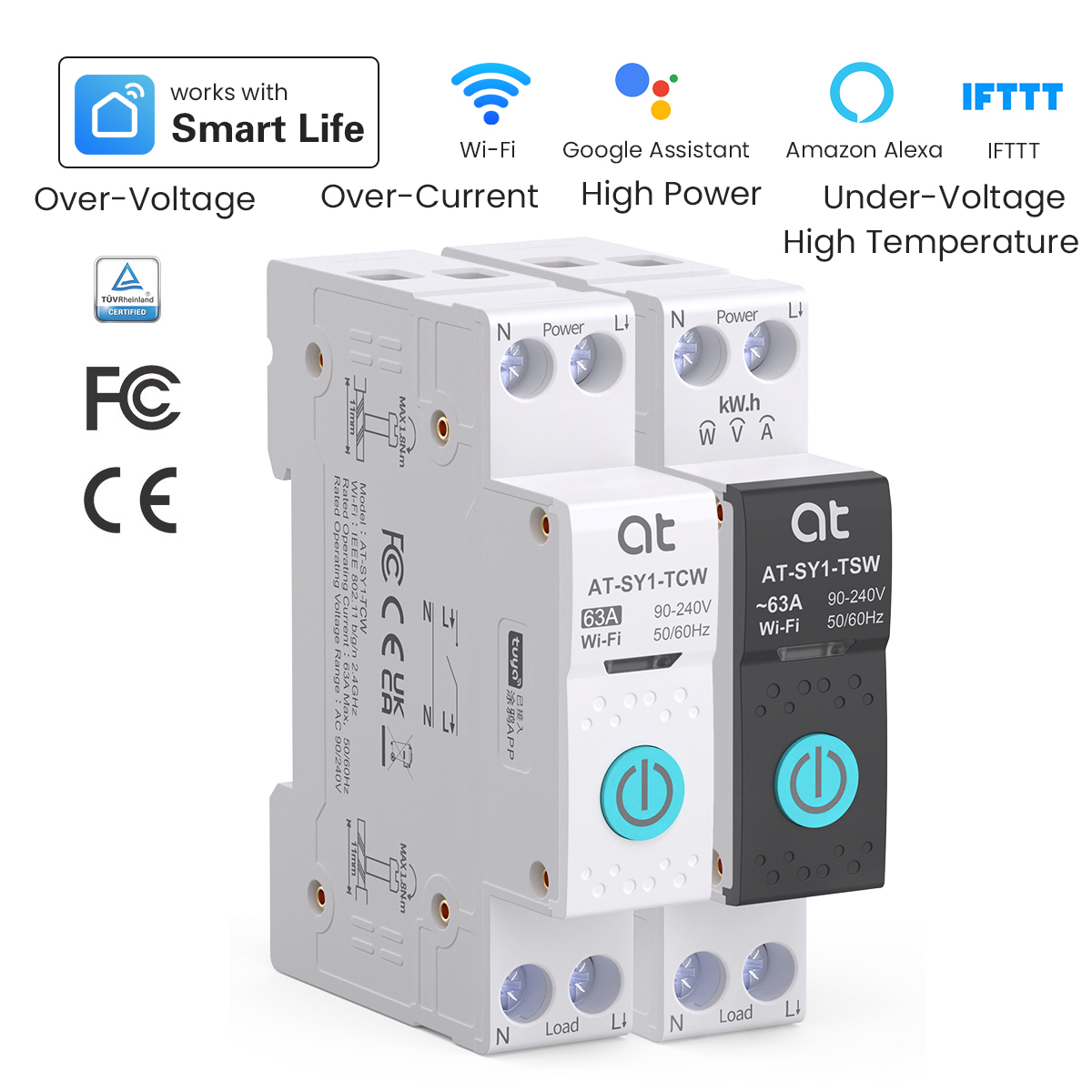 Energy Monitor Meter - 투야 와이파이 회로 차단기 스마트 1P+N