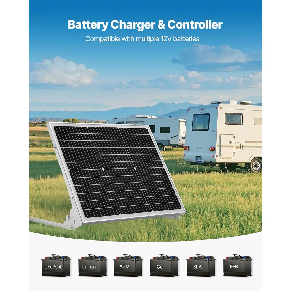 50W 12V 태양광 배터리 트리클 충전기, 업그레이드 - Solar Panel 리뷰 및 가격