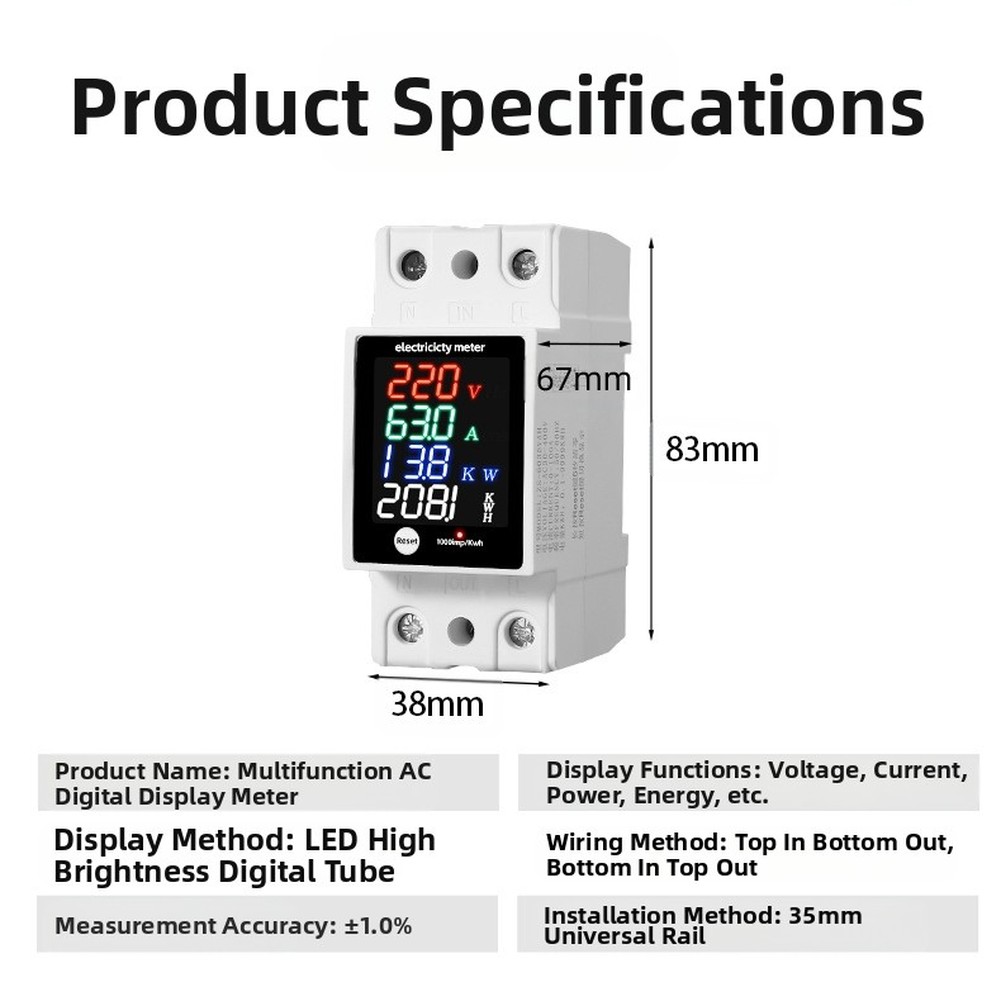 다기능 디지털 디스플레이 전압 전류 역률 전력계 ZS- - Energy Monitor Meter 리뷰 및 가격