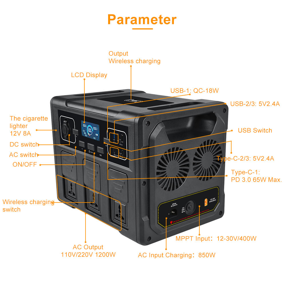1200W 휴대용 태양광 발전기, LiFePO4 배터리 - Solar Generator 리뷰 및 가격