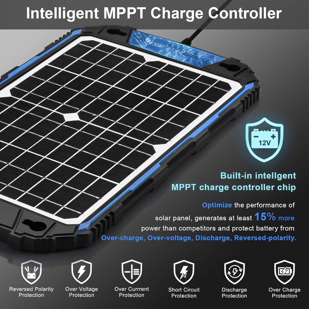 방수 12W 12V 태양광 배터리 충전기 및 유지관리  - Solar Panel 리뷰 및 가격