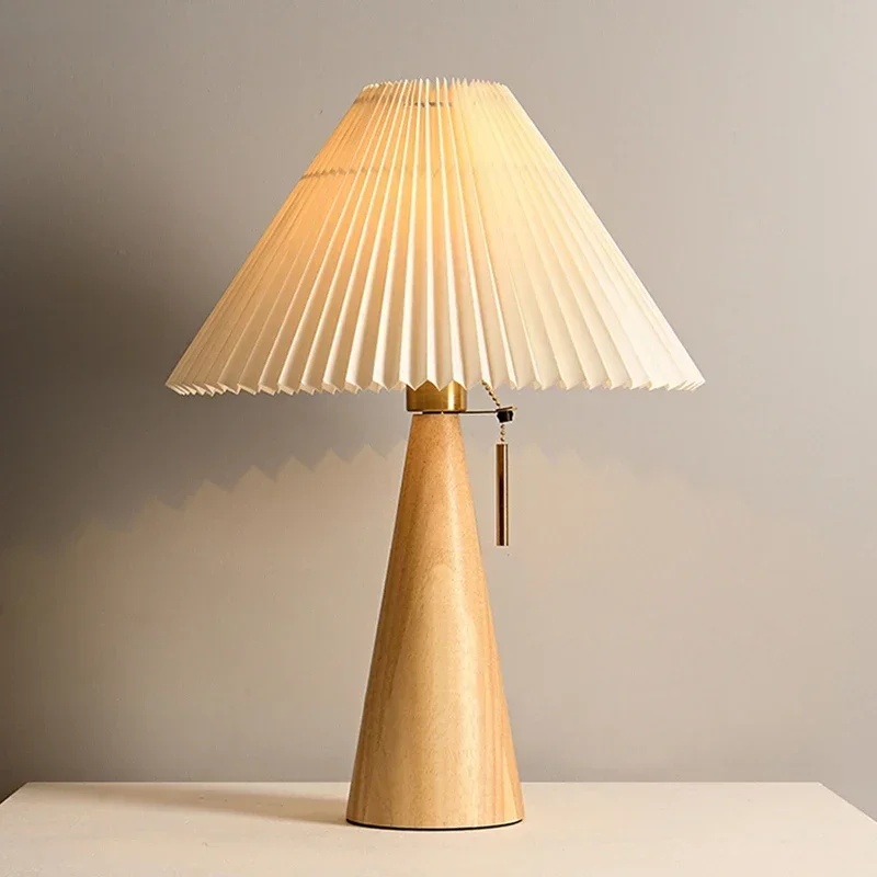 레트로 주름 테이블 램프 북유럽 스타일 원목 조명 침실 - Solar Lamp 리뷰 및 가격