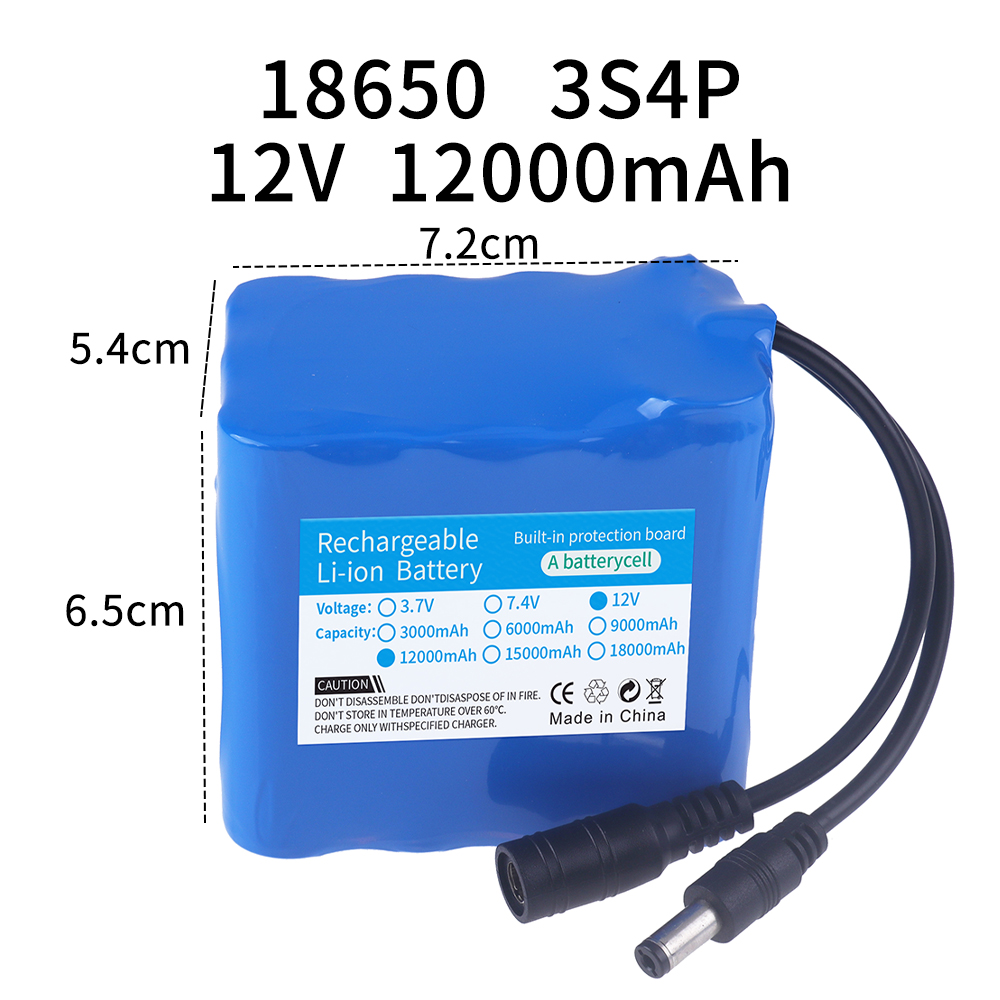 12V 12000mah 배터리 3S4P 실제 용량 충전 - Lithium Battery 12V 리뷰 및 가격